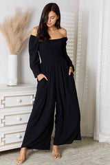 Double Take Square Neck Jumpsuit with Pockets - Kyublis DZigns