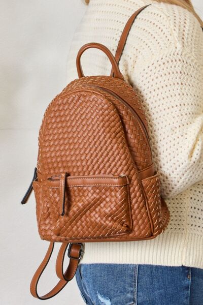 SHOMICO PU Leather Woven Backpack - Kyublis DZigns