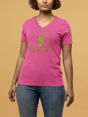 Golden Wisdom Circle - V-Neck - Unisex Bling Tees