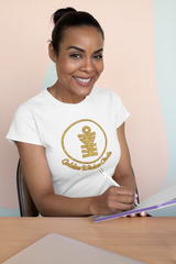 Golden Wisdom Circle  - Missy Fit Sexy Bling Crew Tee