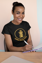 Golden Wisdom Circle  - Missy Fit Sexy Bling Crew Tee