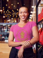 Golden Wisdom Circle - V-Neck - Missy Fit  Bling Tees