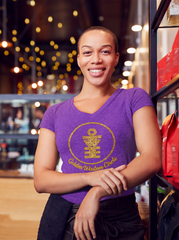 Golden Wisdom Circle - V-Neck - Missy Fit  Bling Tees