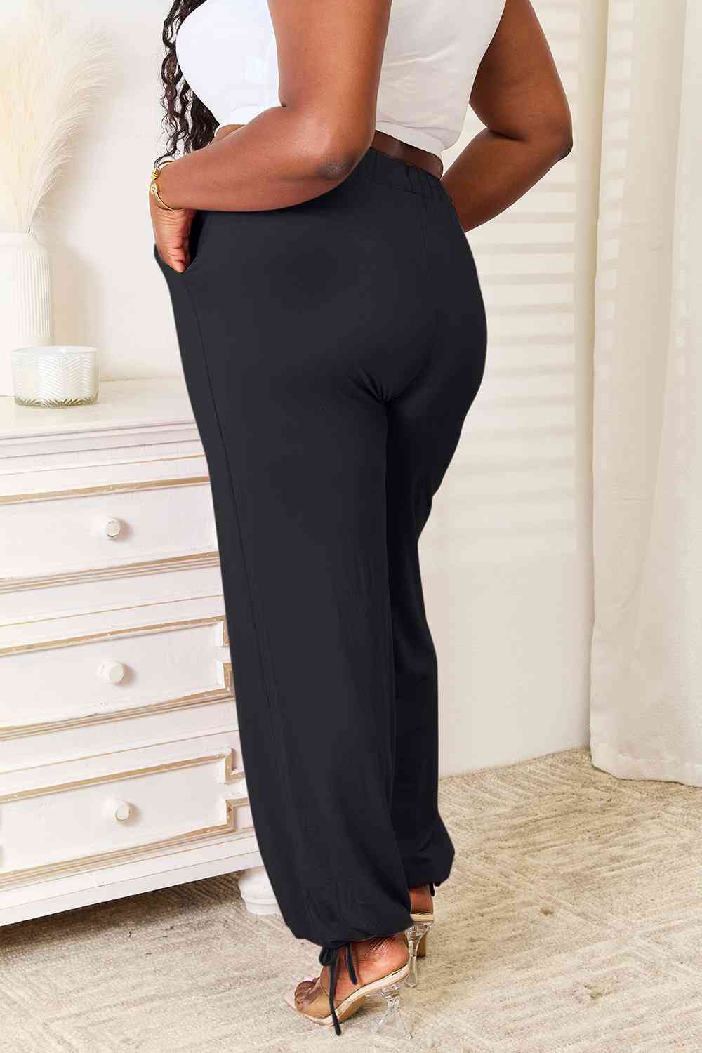 Basic Bae Full Size Soft Rayon Drawstring Waist Pants with Pockets - Kyublis DZigns
