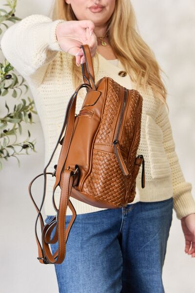 SHOMICO PU Leather Woven Backpack - Kyublis DZigns