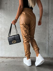 Smocked High Waist Pants with Pockets - Kyublis DZigns