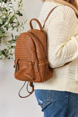 SHOMICO PU Leather Woven Backpack - Kyublis DZigns